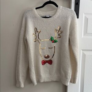 Festive Reindeer Sweater - Cream